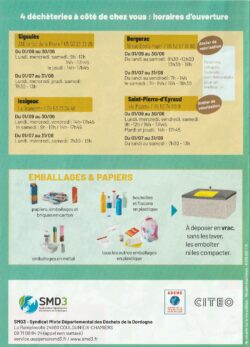 Horaires d’ouverture des déchetteries