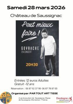 Samedi 28 mars, Concert au Château de Saussignac